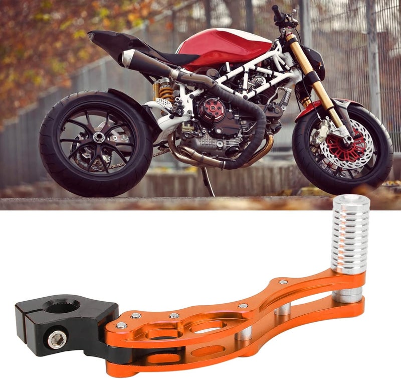CFTGIW Kick Starter Kickstarter Lever Motorcycle Kick Start Lever Kick Starter Start Lever High Strength Aluminum Alloy Universal Accessory for Motorcycle Scooter (Orange) - Image 2